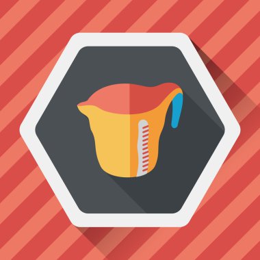 Uzun Gölge, eps10 Kupası düz simgesiyle ölçme mutfak eşyaları