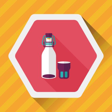 içki uzun gölge, eps10 düz simgesiyle koruyarak mutfak eşyaları