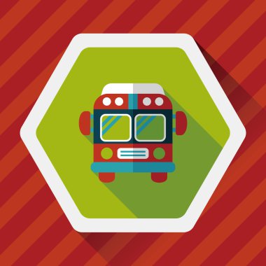 Uzun Gölge, eps10 ile ulaşım otobüs düz simgesi