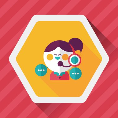 müşteri telefon hizmeti düz simgesi ile uzun gölge, eps10