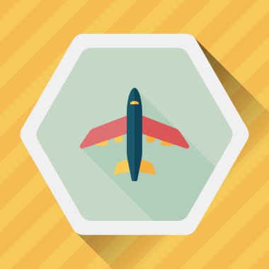 Uzun Gölge, eps10 ile ulaşım uçak düz simgesi