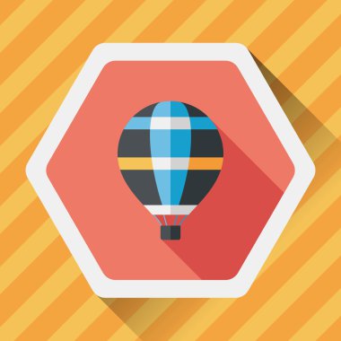 Uzun Gölge, eps10 ile ulaşım sıcak hava balon düz simgesi
