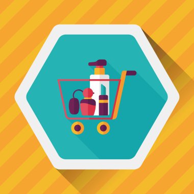 parfüm ve ruj düz simgesi uzun gölge, eps10 ile alışveriş