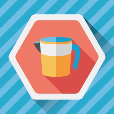 Uzun Gölge, eps10 Kupası düz simgesiyle ölçme mutfak eşyaları