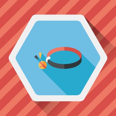 Uzun Gölge, eps10 ile evde beslenen hayvan köpek zincirleri düz simgesi