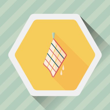 Uzun Gölge, eps10 ile mutfak eşyaları bez düz simgesi