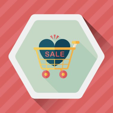 Uzun Gölge, eps10 ile Sevgililer Günü Satılık düz simgesi