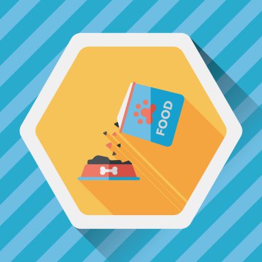 Uzun Gölge, eps10 ile evde beslenen hayvan köpek gıda düz simgesi