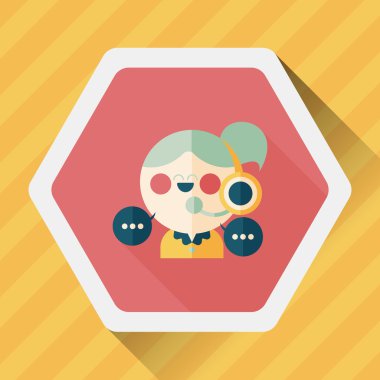 müşteri telefon hizmeti düz simgesi ile uzun gölge, eps10