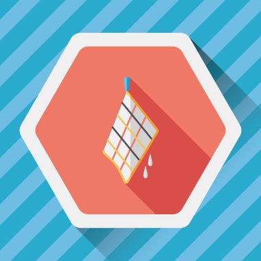 Uzun Gölge, eps10 ile mutfak eşyaları bez düz simgesi