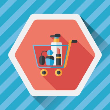 parfüm ve ruj düz simgesi uzun gölge, eps10 ile alışveriş