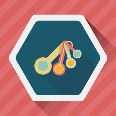 Uzun Gölge, eps10 ile mutfak eşyaları kaşık düz simgesi