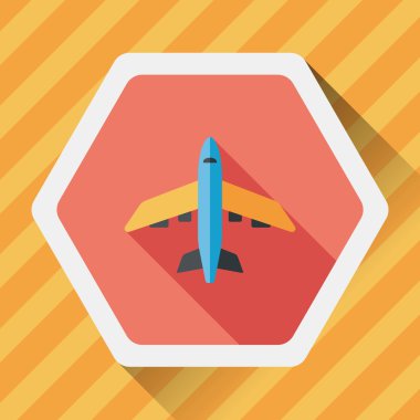 Uzun Gölge, eps10 ile ulaşım uçak düz simgesi