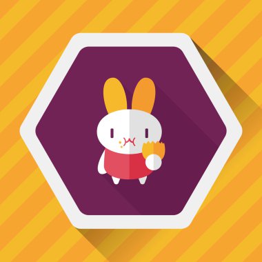 Paskalya tavşanı düz simgesi ile uzun gölge, eps10