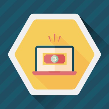 iş grafik düz simgesini uzun gölge, eps10 ile