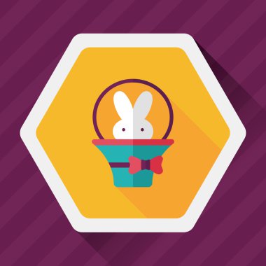 Paskalya tavşanı düz simgesi ile uzun gölge, eps10