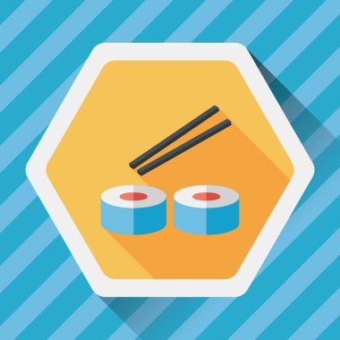 suşi uzun gölge, eps10 düz simgesiyle