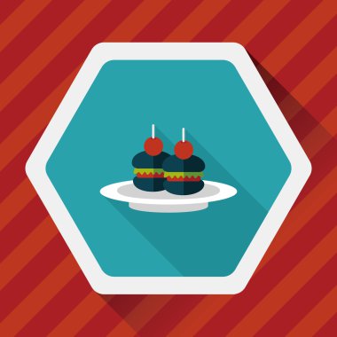 sandviç uzun gölge, eps10 düz simgesiyle