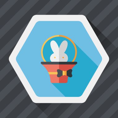 Paskalya tavşanı düz simgesi ile uzun gölge, eps10