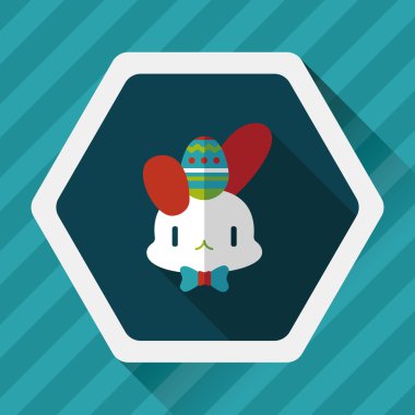 Paskalya tavşanı düz simgesi ile uzun gölge, eps10