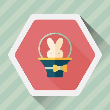 Paskalya tavşanı düz simgesi ile uzun gölge, eps10