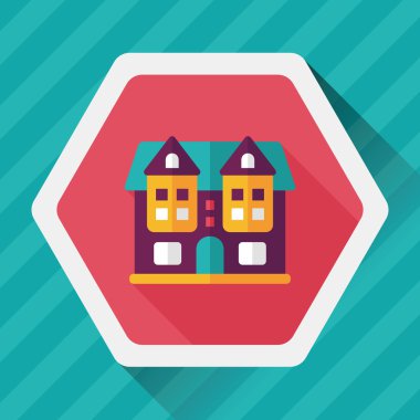 Bina uzun gölge, eps10 düz simgesiyle