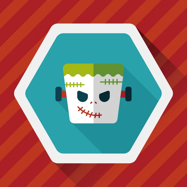 Frankenstein icono plano con sombra larga, eps10 — Vector de stock