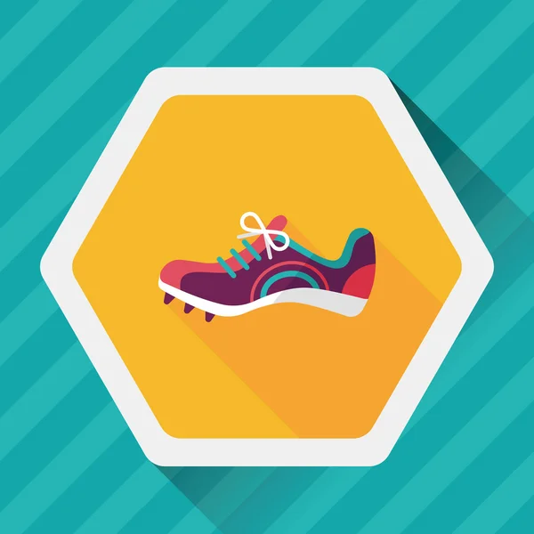 Sneaker platte pictogram met lange schaduw, eps10 — Stockvector