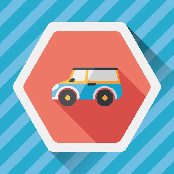 Транспорт Utility Vehicle flat icon with long shadow — стоковый вектор