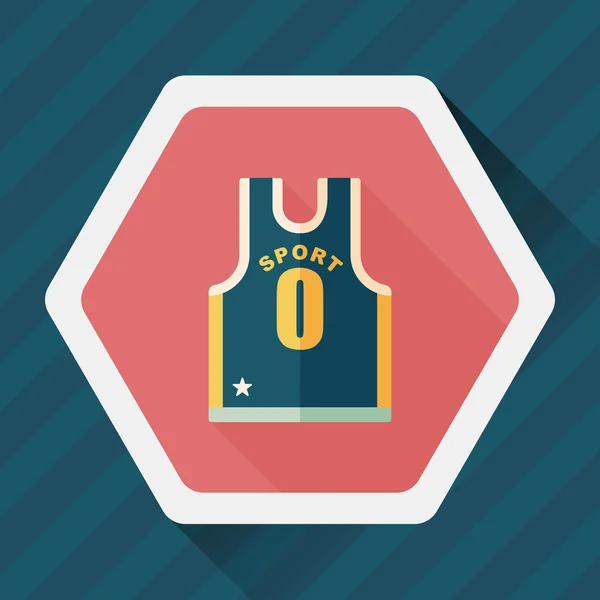 Basketbal kleding platte pictogram met lange schaduw, eps10 — Stockvector