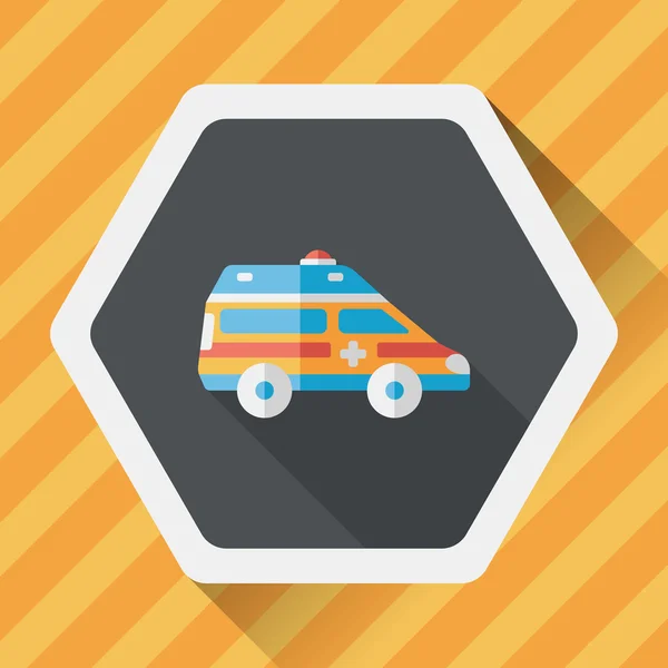 Transportation ambulance flat icon with long shadow,eps10 — Stock Vector