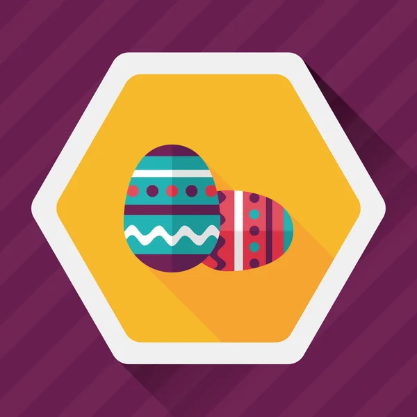 Ícone plano de ovo de Páscoa com sombra longa, eps10 — Vetor de Stock
