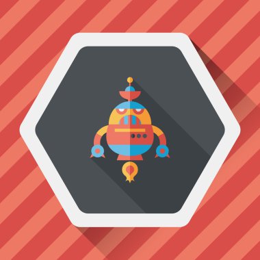 Robot kavramı uzun gölge, eps10 düz simgesiyle