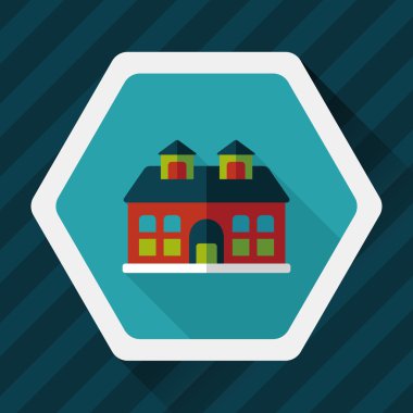 Bina uzun gölge, eps10 düz simgesiyle