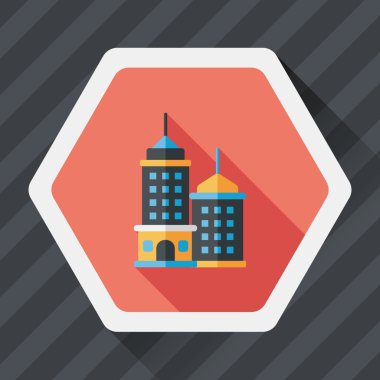 Uzun Gölge, eps10 ile ticari bina düz simgesi