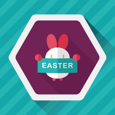 Paskalya tavşanı düz simgesi ile uzun gölge, eps10