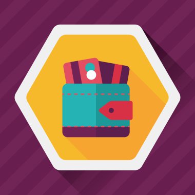 m-cüzdan ile uzun gölge, eps10 düz simgesi