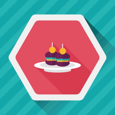 sandviç uzun gölge, eps10 düz simgesiyle