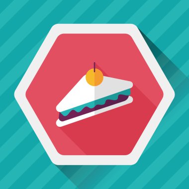 sandviç uzun gölge, eps10 düz simgesiyle