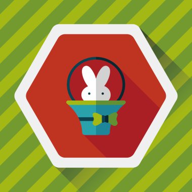 Paskalya tavşanı düz simgesi ile uzun gölge, eps10