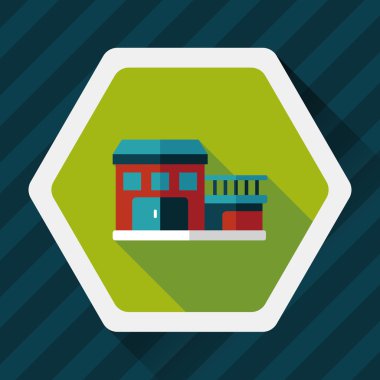 Bina uzun gölge, eps10 düz simgesiyle