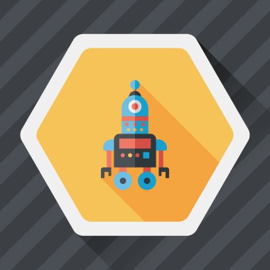 Robot kavramı uzun gölge, eps10 düz simgesiyle