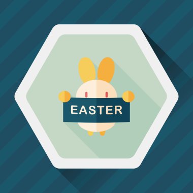 Paskalya tavşanı düz simgesi ile uzun gölge, eps10