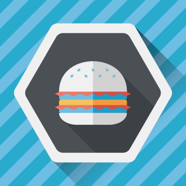 sandviç uzun gölge, eps10 düz simgesiyle