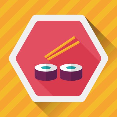 suşi uzun gölge, eps10 düz simgesiyle