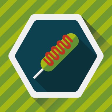 Sosisli sandviç uzun gölge, eps10 düz simgesiyle