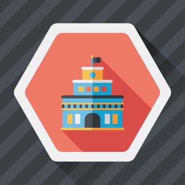 Bina kale uzun gölge, eps10 düz simgesiyle