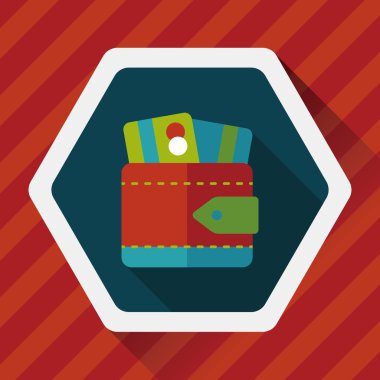 m-cüzdan ile uzun gölge, eps10 düz simgesi