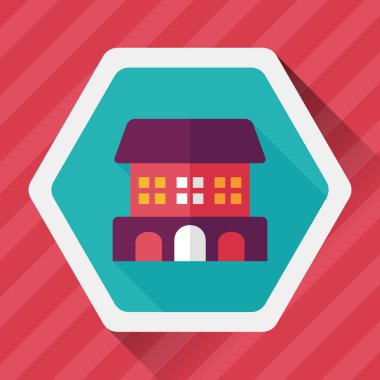 Bina uzun gölge, eps10 düz simgesiyle