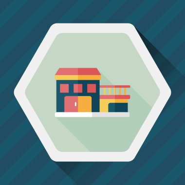 Bina uzun gölge, eps10 düz simgesiyle